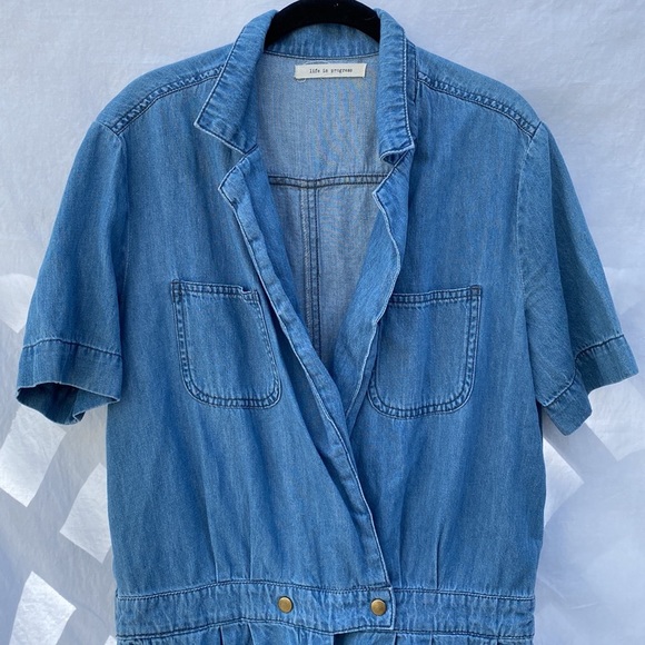 Life In Progress Denim Romper - Picture 5 of 9